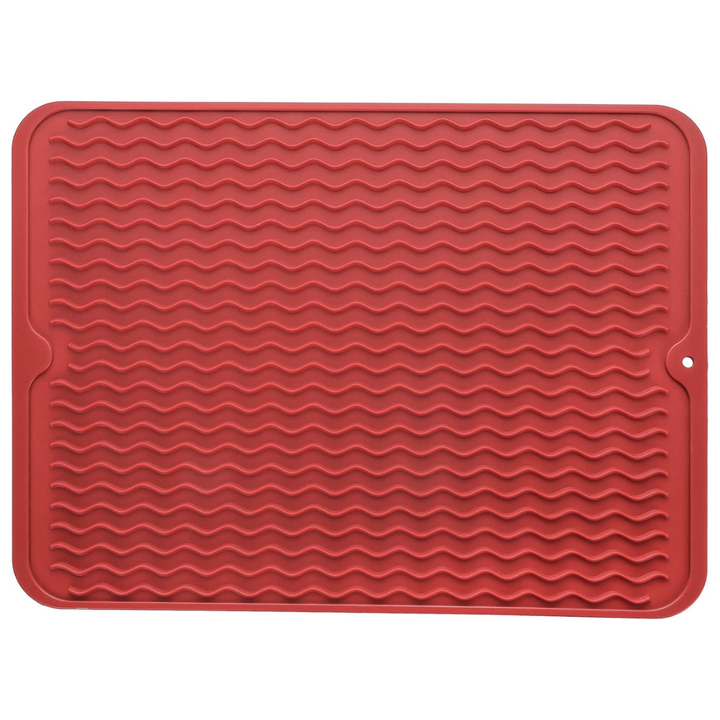 Eco-friendly silicone kitchen drying mat for dishes and glassware on counter