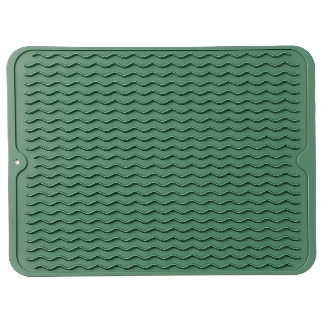 BPA-free silicone dish drying mat for kitchen countertops