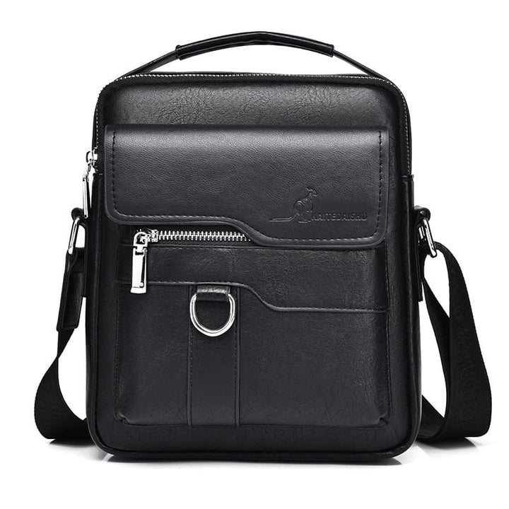 Black waterproof shoulder utility bag front view