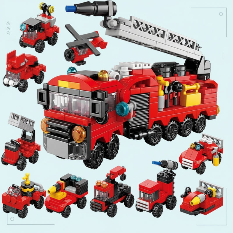 Kids construction set hobby kit featuring diverse plastic building blocks shapes