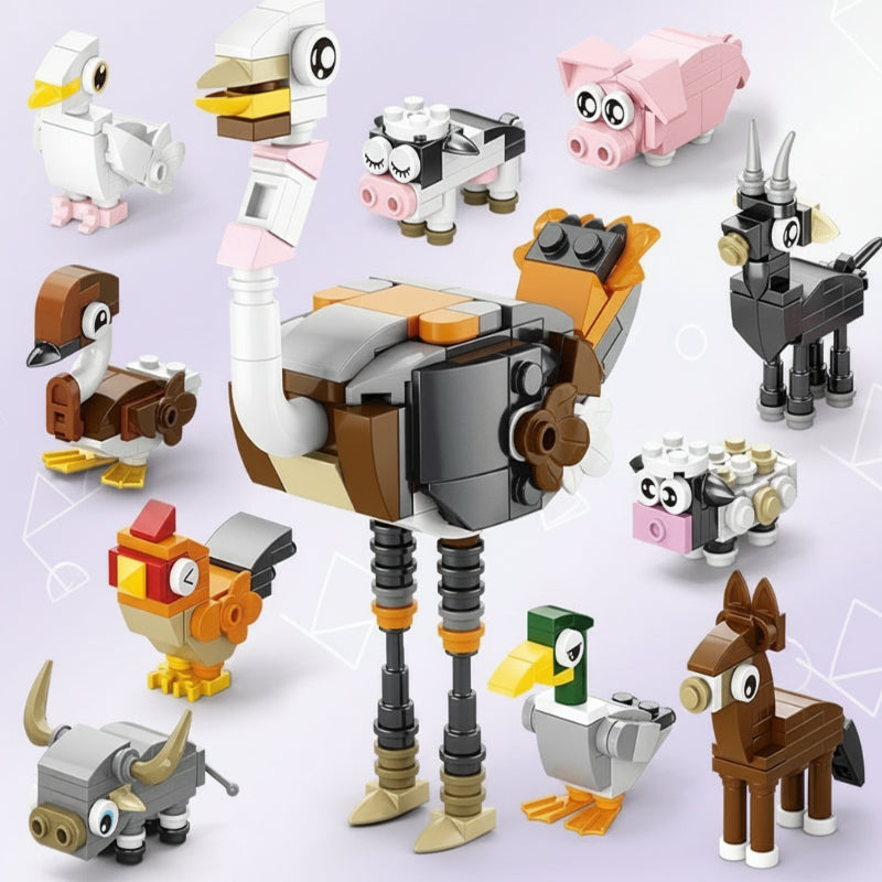 Complete educational building blocks construction set displayed in packaging