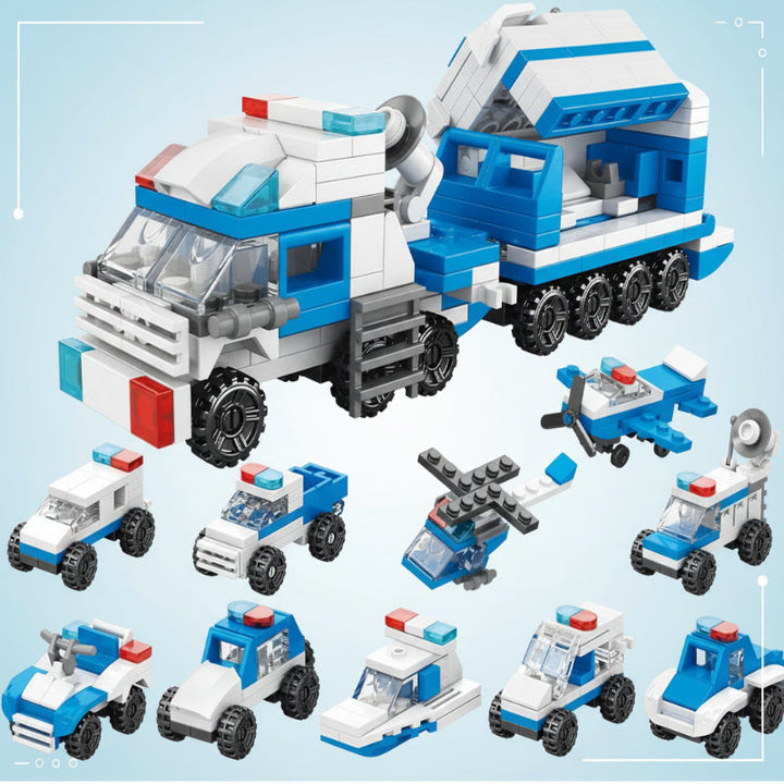 STEM learning construction set with interlocking plastic blocks for creative kids toys