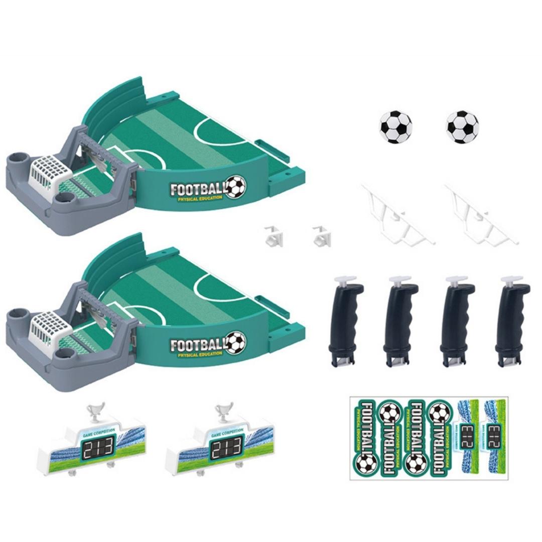 Miniature tabletop soccer game set designed for kids and interactive family game nights