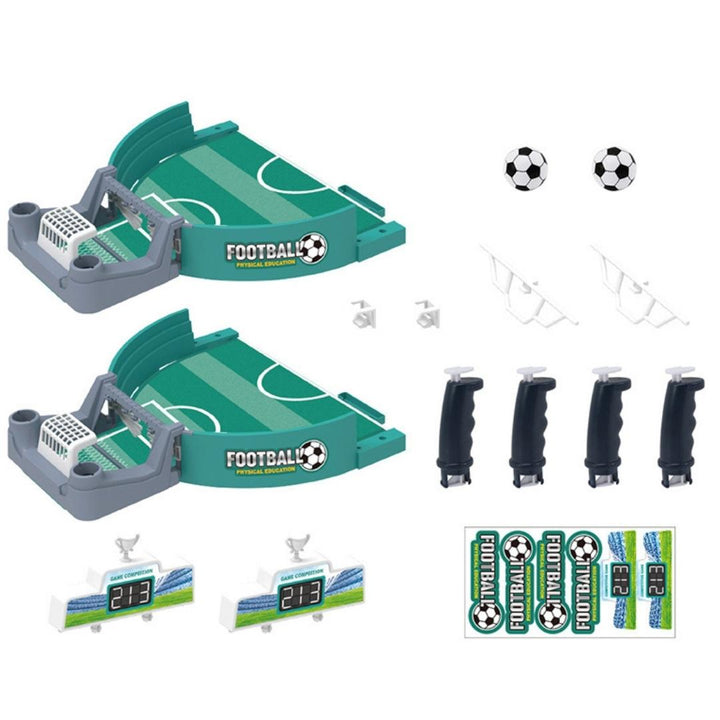 Miniature tabletop soccer game set designed for kids and interactive family game nights