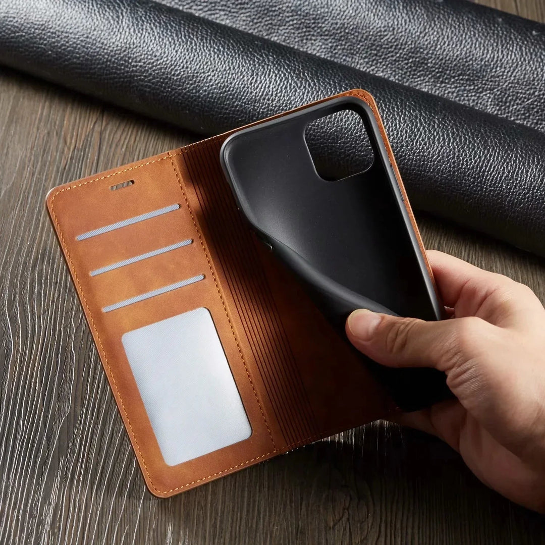 Slim magnetic phone case for iPhone shown from the back angle