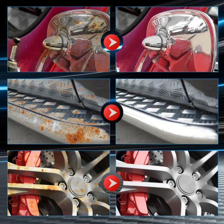 Anti rust treatment and metal cleaner bottle for car care and household use