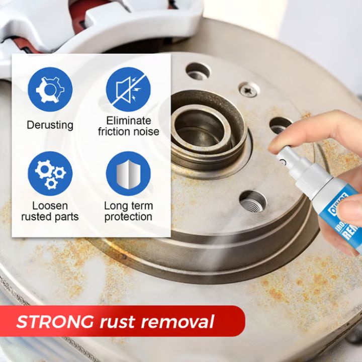 Chrome polish and rust remover liquid applied on metal surface