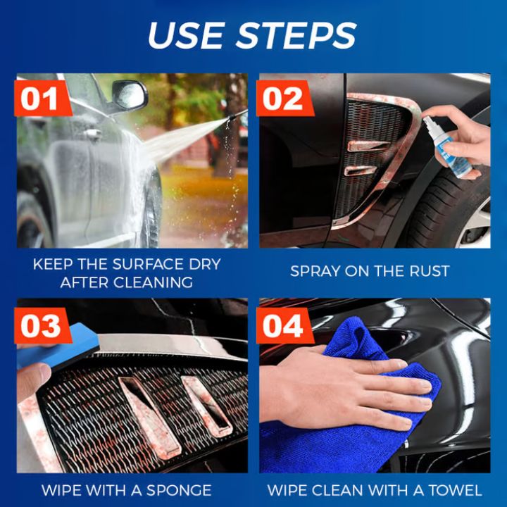 Household cleaner and rust treatment bottle with spray nozzle