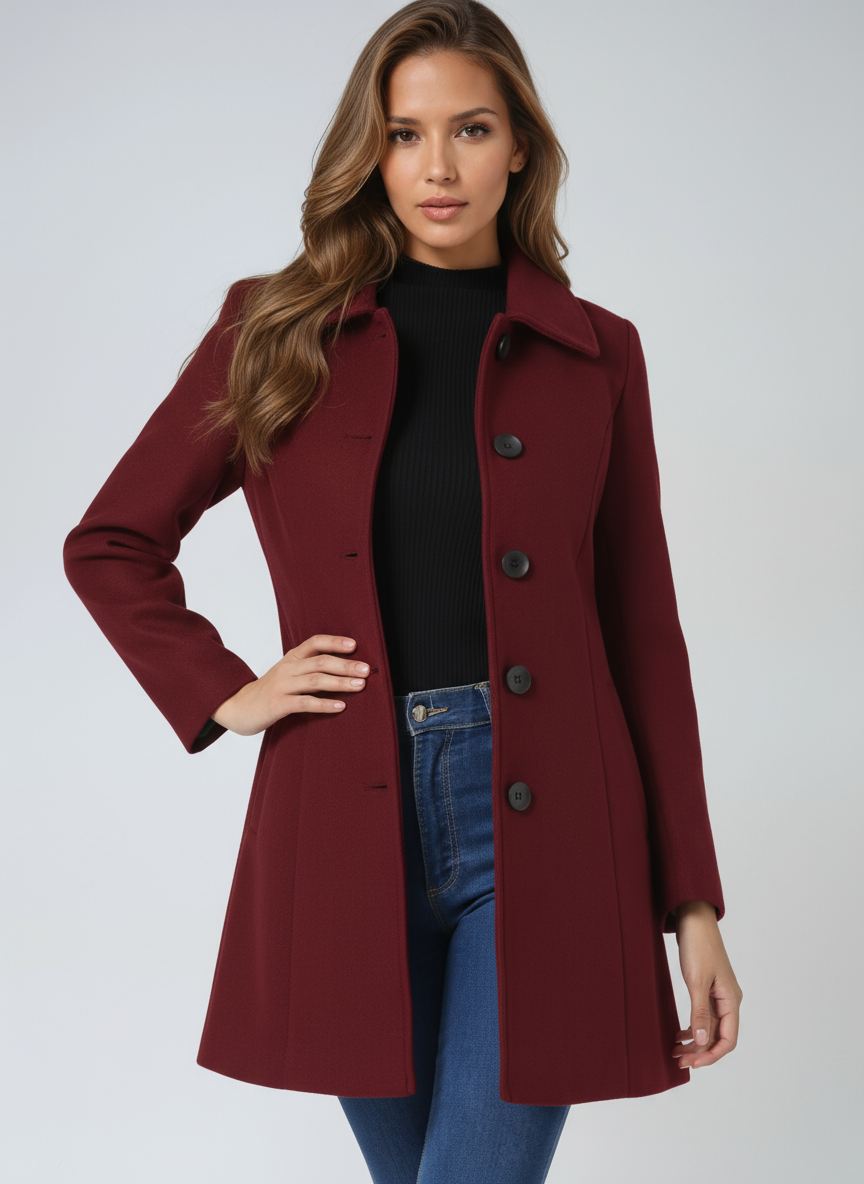 Rosa | Women’s Single-Breasted Long Coat