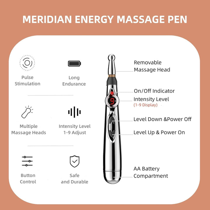 User holding the electronic acupuncture pen for pain management