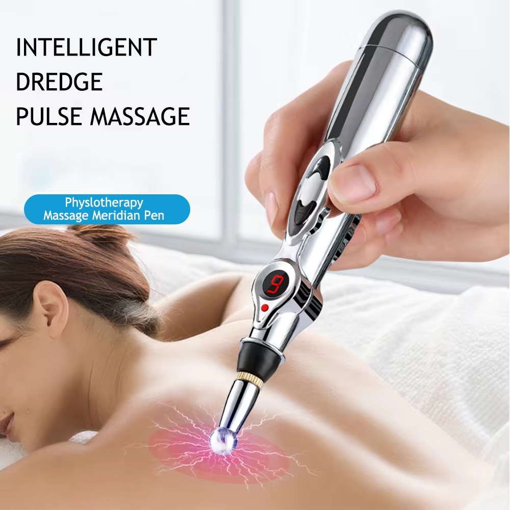 Woman receiving soothing electronic pulse massage on her back