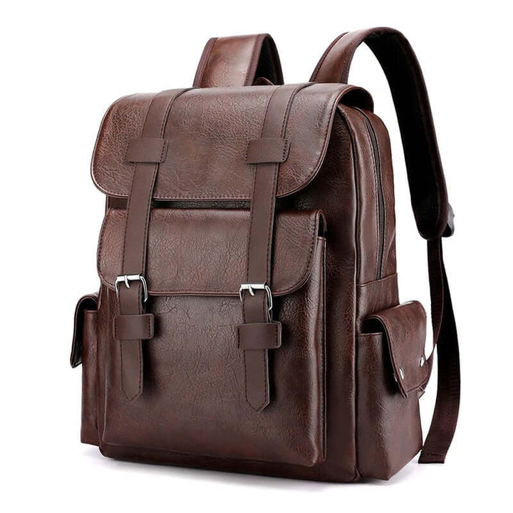 Unisex modern elegant dark brown backpack for daily use