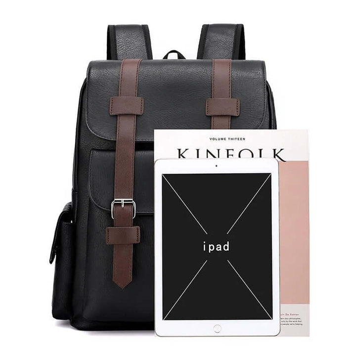 Modern brown casual backpack, stylish travel bag with spacious compartments.