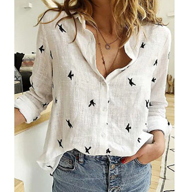 Professional office wear button-down shirt with long sleeves