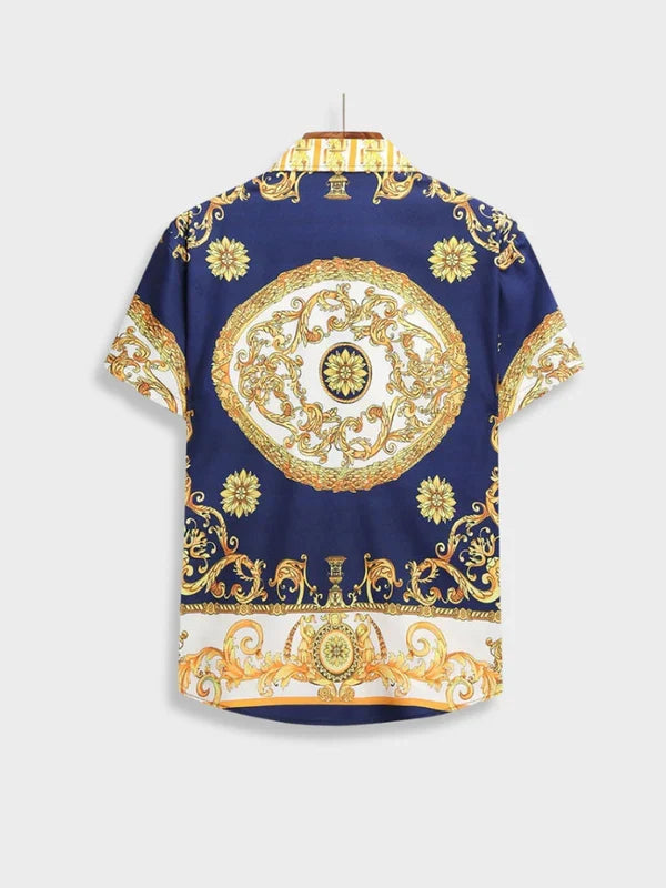 Elegant summer two piece set with intricate Italian Baroque artwork