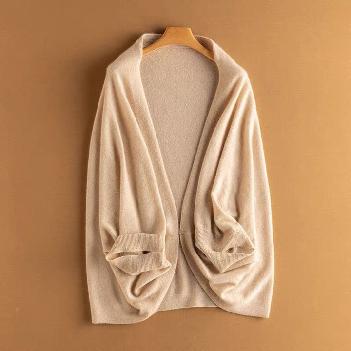 Elegant shawl wrap styled casually for cold weather outfits and daily wear