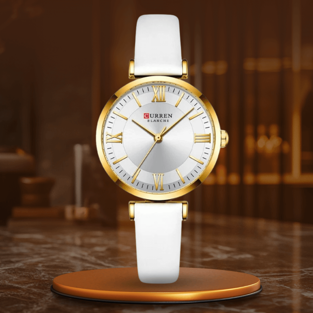 Minimalist women's watch featuring clean dial design and durable accessory band