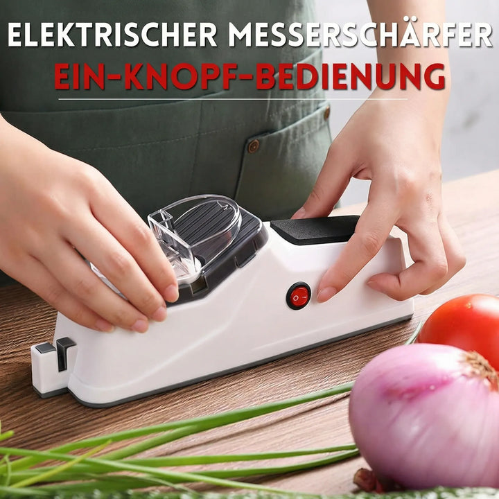 Close up of electric knife sharpener grinding wheels for kitchen gadgets