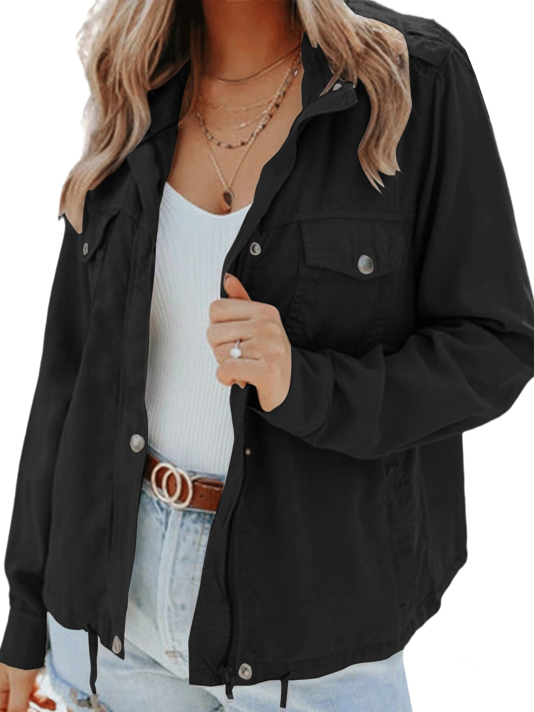 Chic casual coat for women highlighting premium fabric and stitching