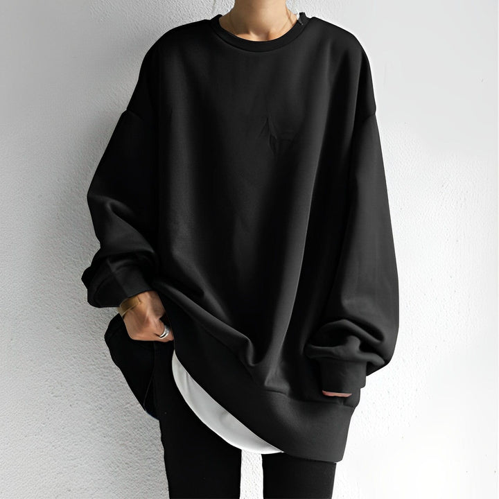 Plus size womens oversized casual jumper in long sleeve knit