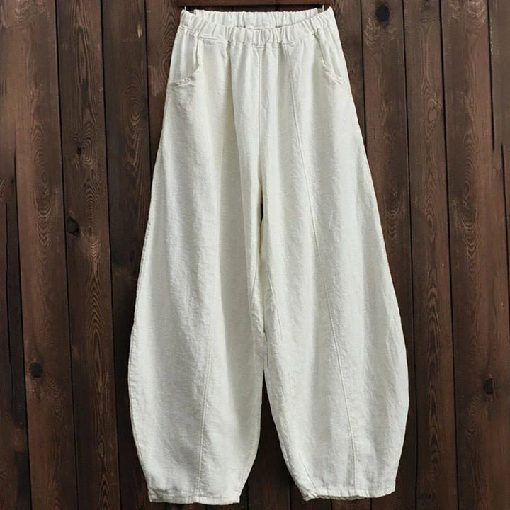 Relaxed fit harem pants showcasing lightweight comfort wear
