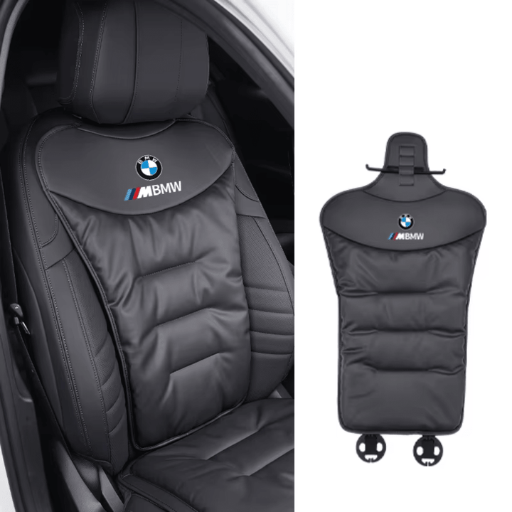 Detailed view of the breathable car lumbar support cushion with mounting straps