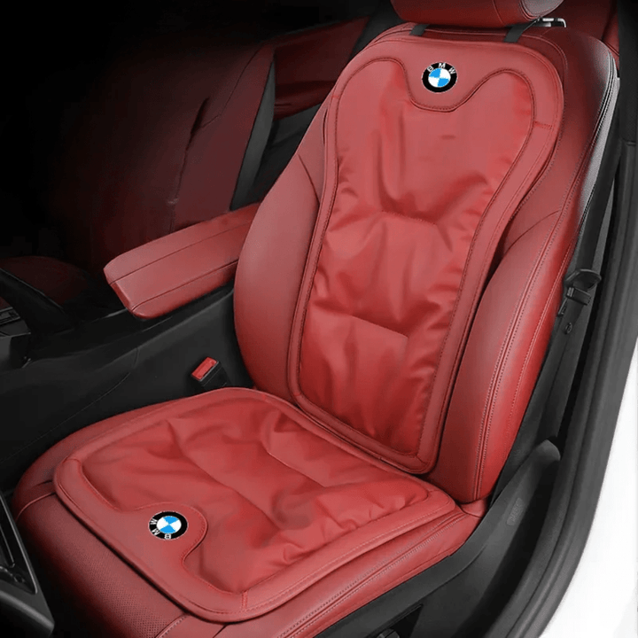 Side view of the car back cushion showing spine alignment contour