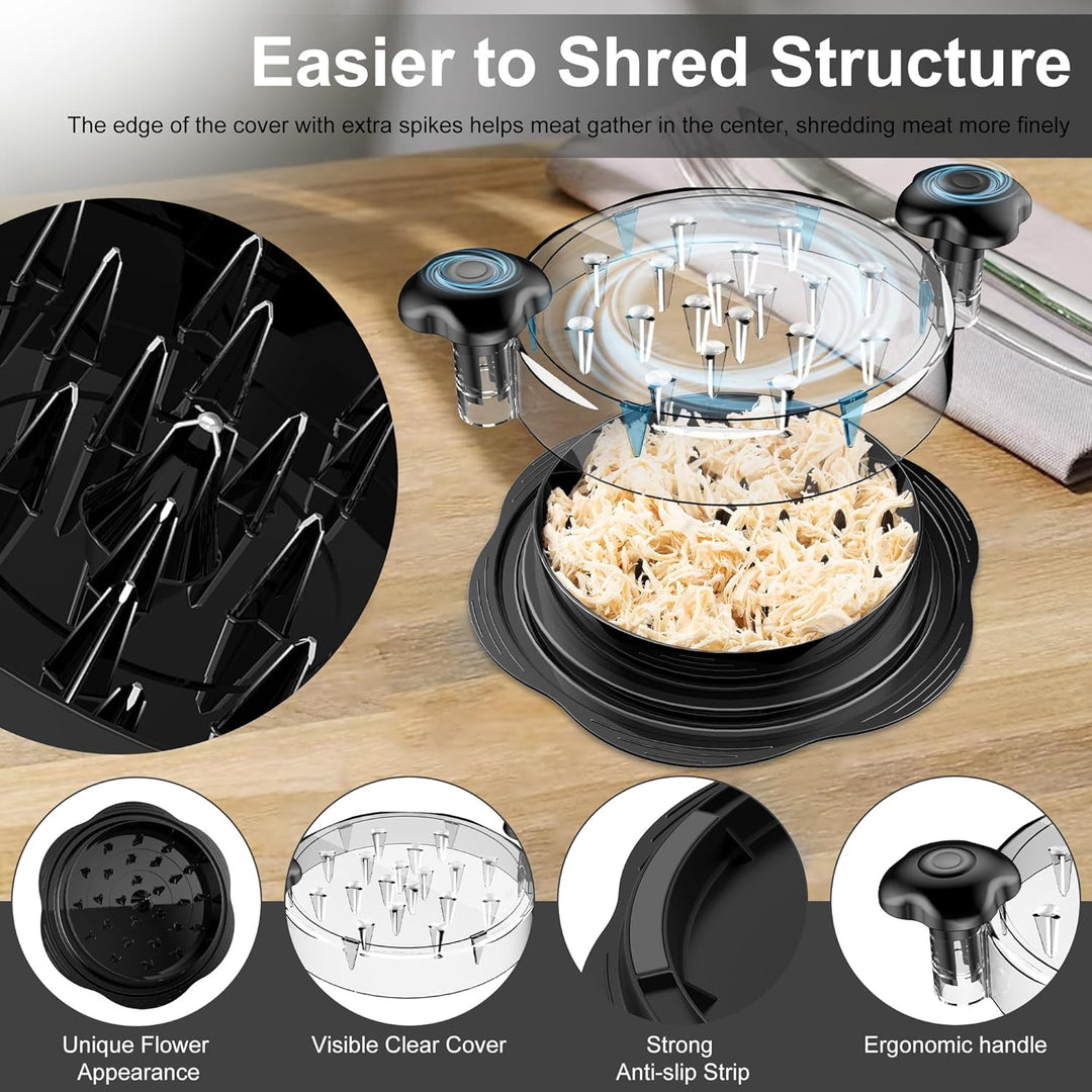 Close-up of meat shredder gadget teeth designed for effortless meal prep.