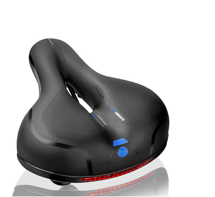 Package contents including bike saddle and universal mounting hardware