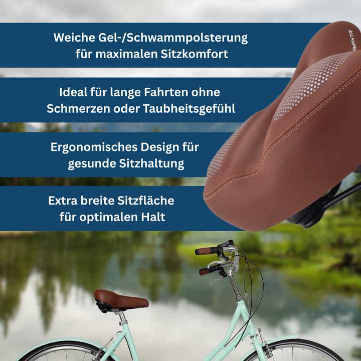 Comfort bike seat rear view highlighting dual shock absorbing springs for smooth riding