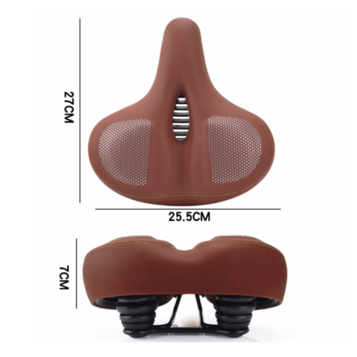 Shock absorbing bike seat close-up texture detail showcasing premium wear-resistant material
