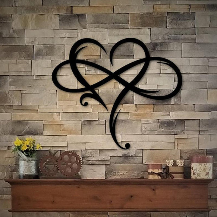 Minimalist stainless steel infinity heart wall art overview and design