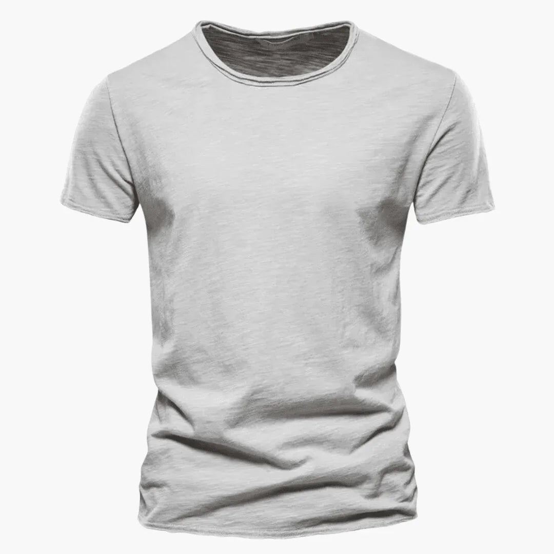 Ethan men's raw-edge crew neck t-shirt in gray
