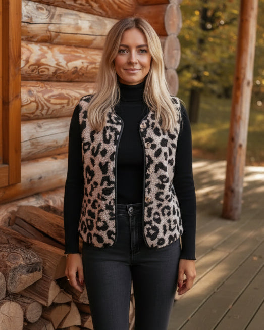 Zelina | Women’s Leopard Print Vest