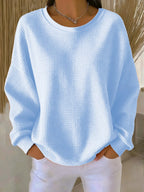 Rosalie | Women’s Textured Round Neck Long Sleeve Sweater