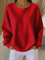 Rosalie | Women’s Textured Round Neck Long Sleeve Sweater
