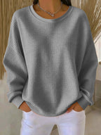 Rosalie | Women’s Textured Round Neck Long Sleeve Sweater