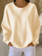 Rosalie | Women’s Textured Round Neck Long Sleeve Sweater