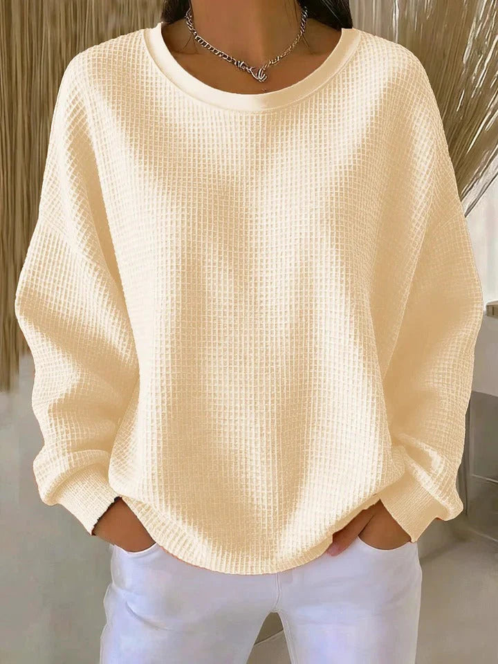 Rosalie | Women’s Textured Round Neck Long Sleeve Sweater