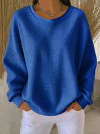 Rosalie | Women’s Textured Round Neck Long Sleeve Sweater