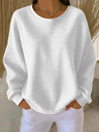 Rosalie | Women’s Textured Round Neck Long Sleeve Sweater