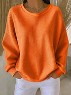 Rosalie | Women’s Textured Round Neck Long Sleeve Sweater