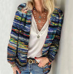 Cersei | Women’s Multicolor Open Front Striped Cardigan