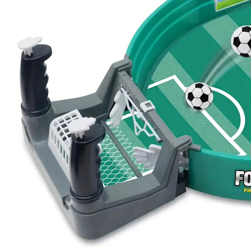 Children enjoying an indoor tabletop soccer game, boosting motor skills and family entertainment