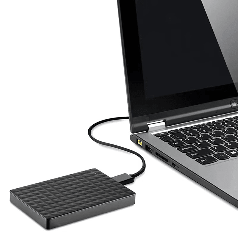 8TB computer accessories packed neatly inside a travel organizer case