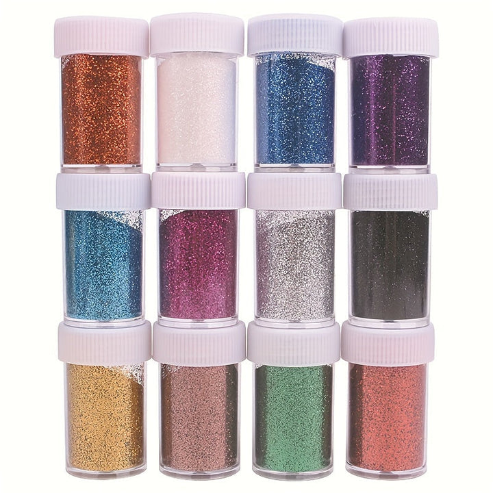 Craft supplies showing shimmering glitter textures for handmade gifts