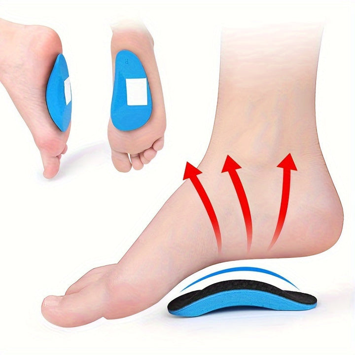 Demonstration of foot pressure distribution with supportive arch insert