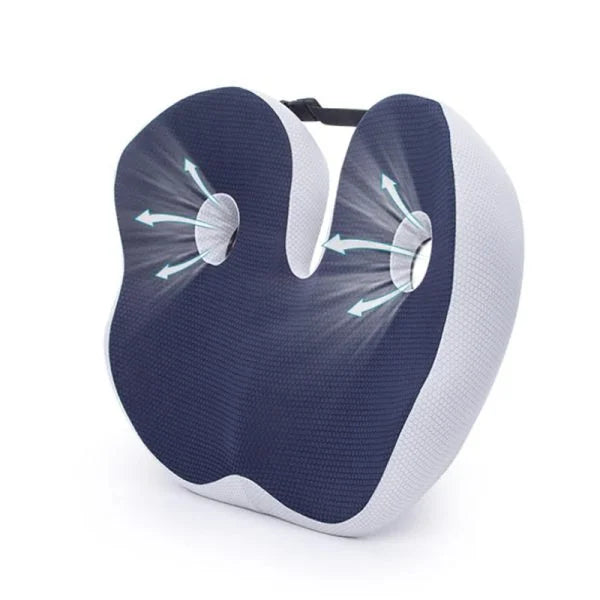 Car seat cushion for posture correction and long drive tailbone relief