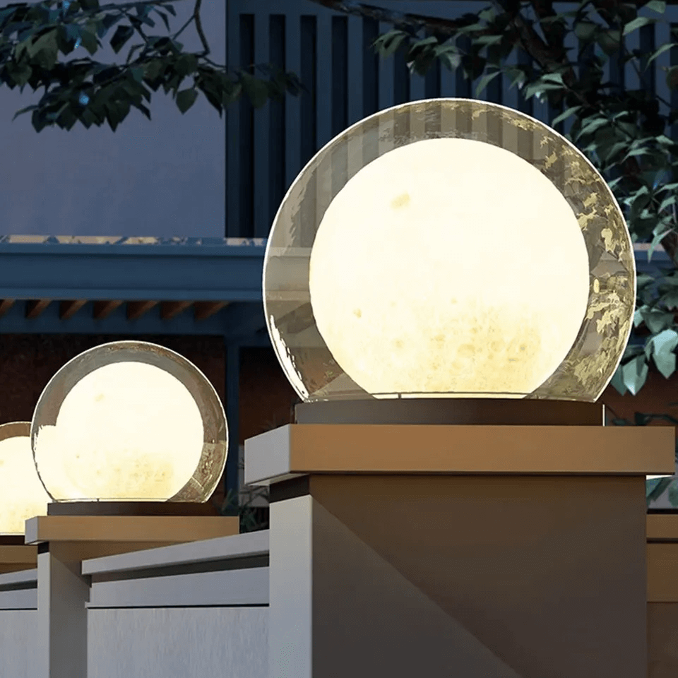 Modern moon-shaped outdoor garden light for stylish landscape illumination