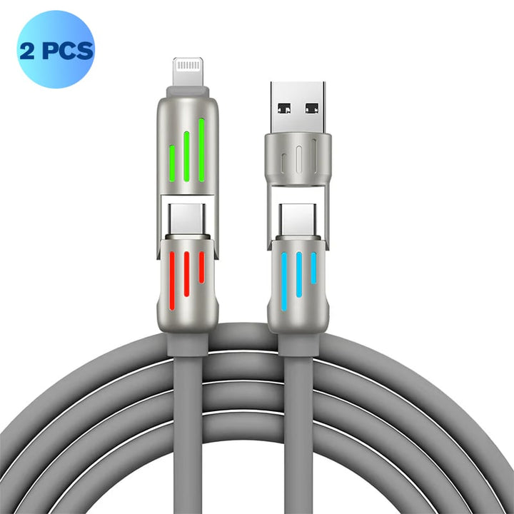 Complete set of interchangeable connectors on the versatile 4-in-1 cable